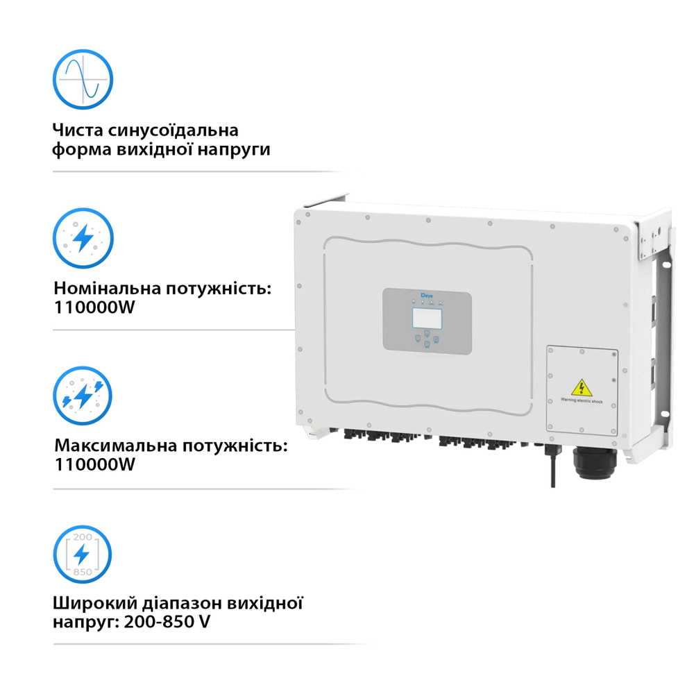 Сетевой инвертор DEYE SUN-110K-G03 110KW Трехфазный 380V/50hz SUN-110K-G03 фото