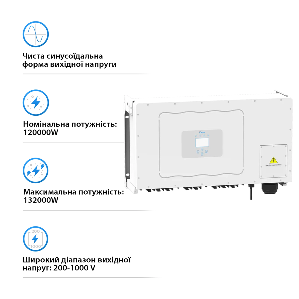 Сетевой инвертор DEYE SUN-120K-G01P3-EU 120KW Трехфазный 380V/50hz SUN-120K-G01P3-EU фото