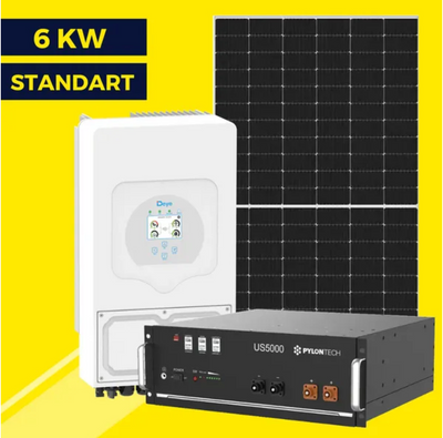 Гибридная солнечная станция на 6 кВт Standart | Deye 6 kw | LP Longi 450W 3006 фото