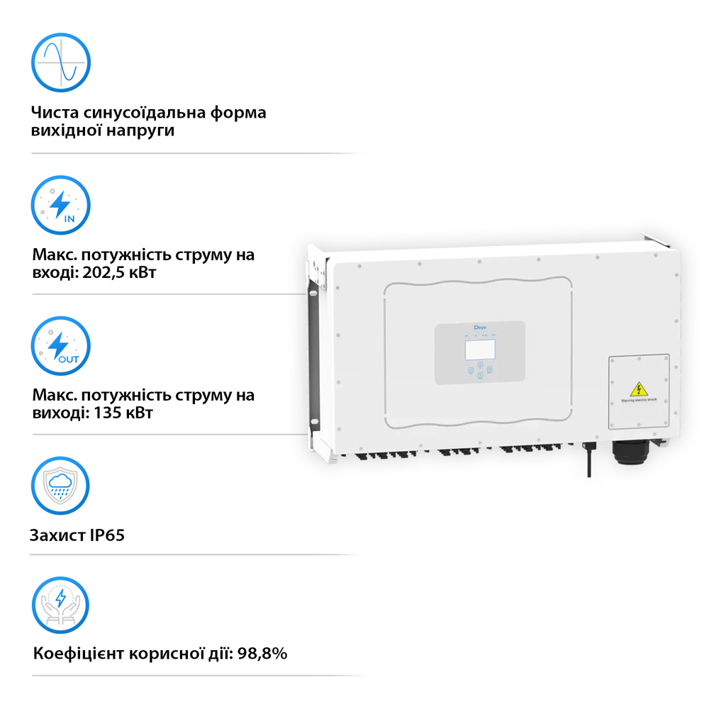 Мережевий інвертор SUN-135K-G01P3-EU-AM8 SUN-135K-G01P3-EU-AM8 фото