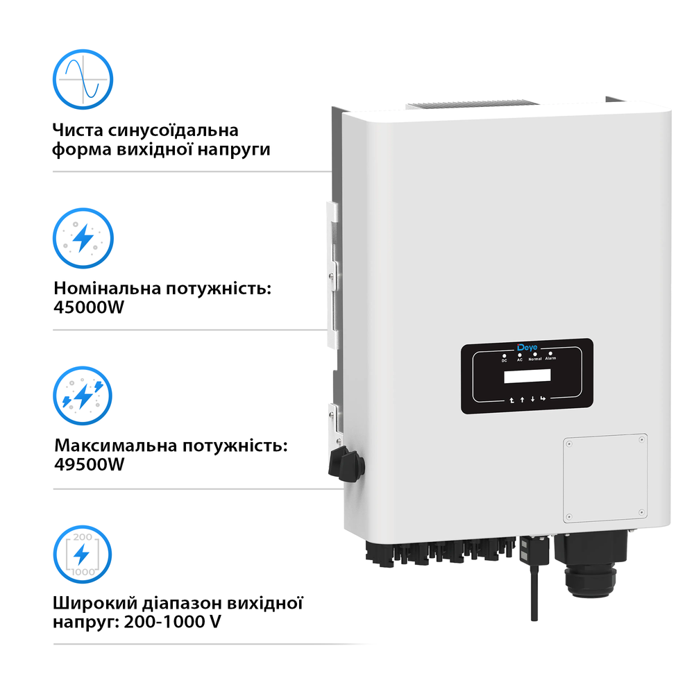 Мережевий інвертор DEYE SUN-45K-G04 45KW Трифазний  SUN-45K-G04 фото