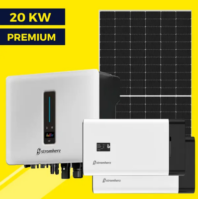Гибридная солнечная станция на 20 кВт Premium | Stromherz 20 kw | Ulica 550W | Stromherz 11,5 kWh 9009 фото