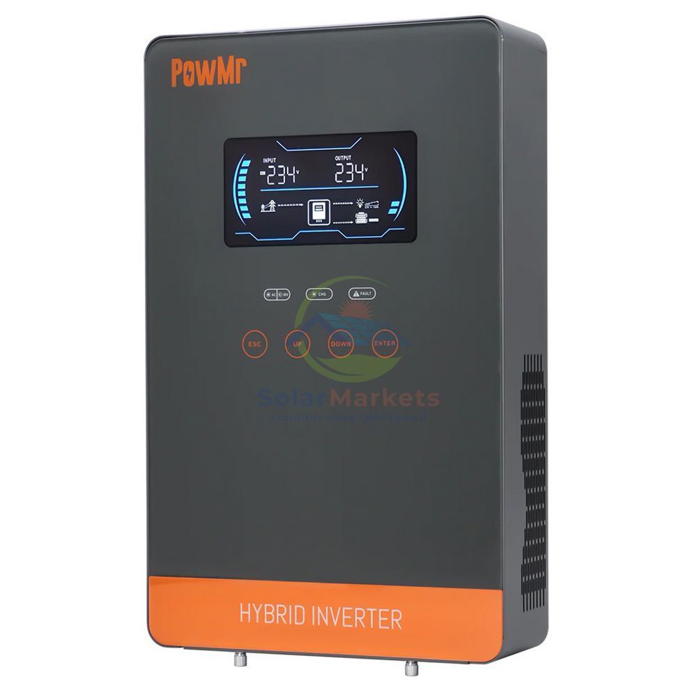 Гібридний інвертор Powmr POW-HVM4.5K-24V-P, 24 В, 4500 Вт (безперебійник, UPS, ДБЖ) POW-HVM4.5K-24V-P фото