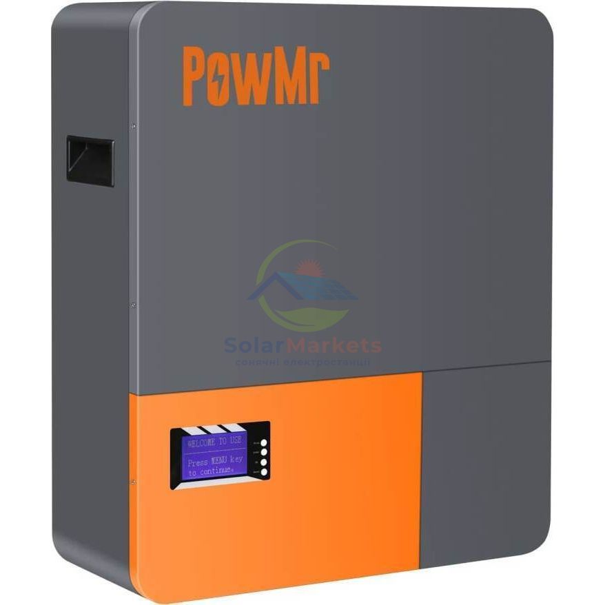 Інвертор Powmr POW-HVM5.5K-48V-P + акумулятор Powmr Powerwall (безперебійник, UPS, ДБЖ для будинку/квартири/офісу), 5500Вт, 4800 Вт&middot;год POW-HVM5.5K-POW-LIO48100 фото