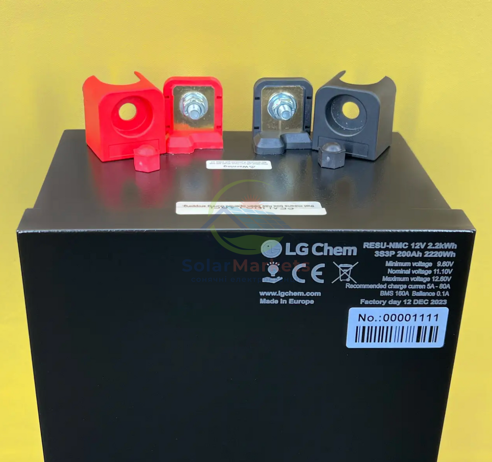 Акумулятор LG Chem 3S3P 200Ah 2.2kWh BMS 160A для 12V інверторів і ДБЖ Europe Li-ion Li-NMC LG Chem 3S3P фото