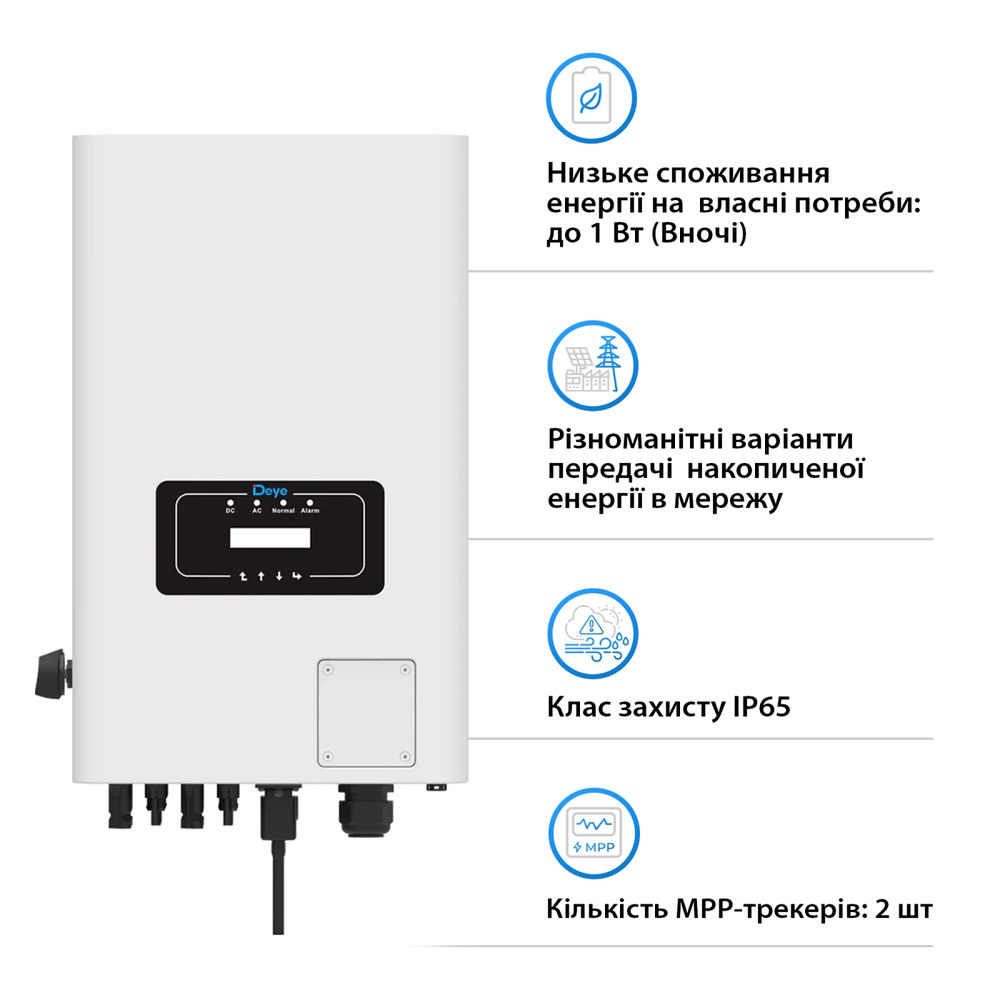 Сетевой трехфазный инвертор Deye SUN-35K-G04 (35 kW, 3 фазы, 2 MPPT) SUN-35K-G04 фото