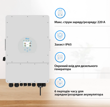 Гібридний інвертор DEYE SUN-10K-SG02LP1-EU-AM3 SUN-10K-SG02LP1-EU-AM3 фото