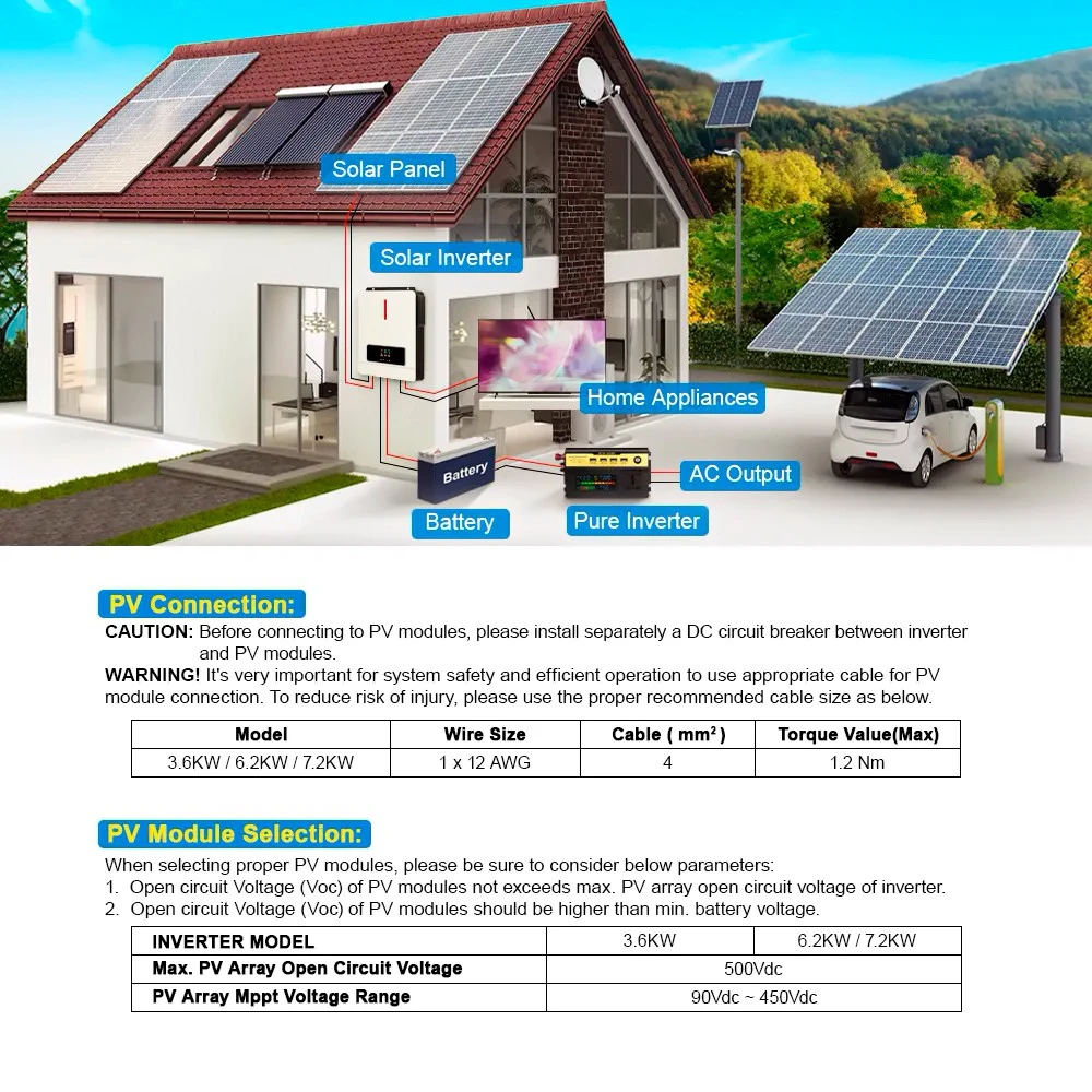 Гібридний інвертор Daxtromn AGH-6.2KW, 48 В, 120 А, 6200 Вт (безперебійник, UPS, ДБЖ) AGH-6.2KW фото