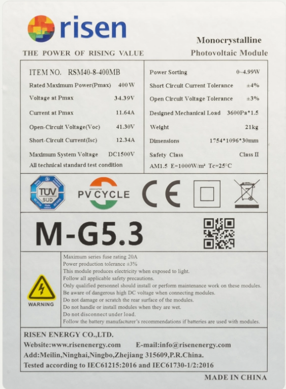 Солнечная панель Risen RSM40-8-400M (black) RSM40-8-400MB фото