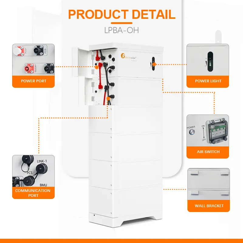  LPBA48050-OH высокого напряжения 5.12kwh-25.6kwh LiFePO4 литиевая батарея-7 